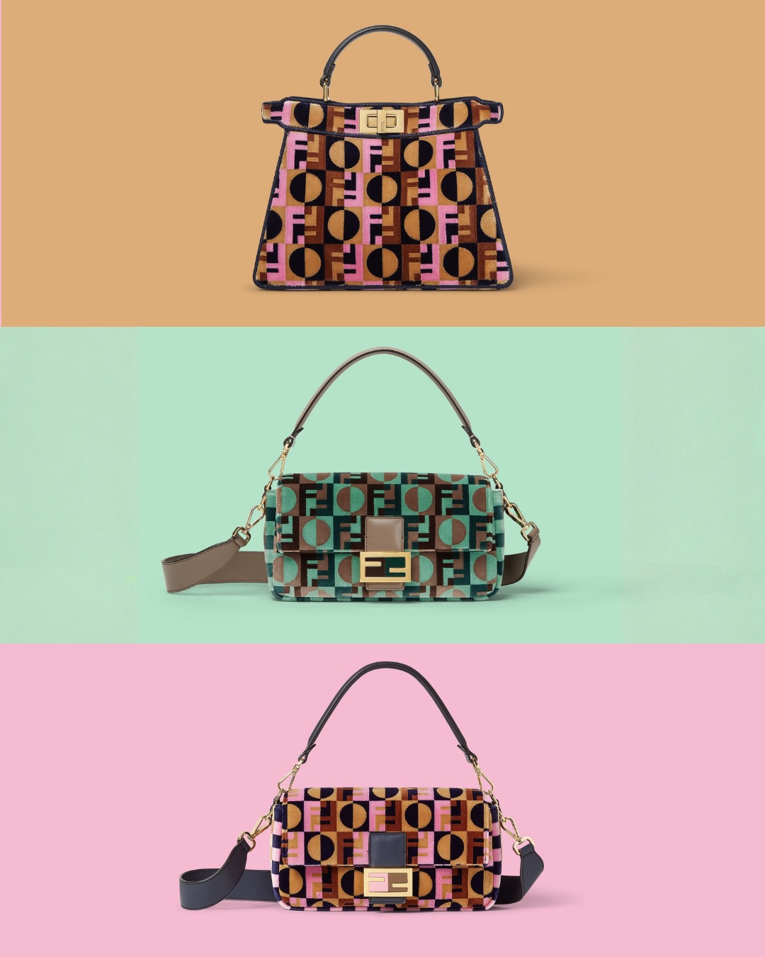 حقائب فندي التي تميزت بالنقشات والألوان