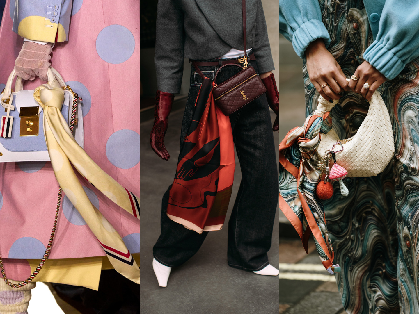 حقائب مختلفة ملفوفة بوشاح