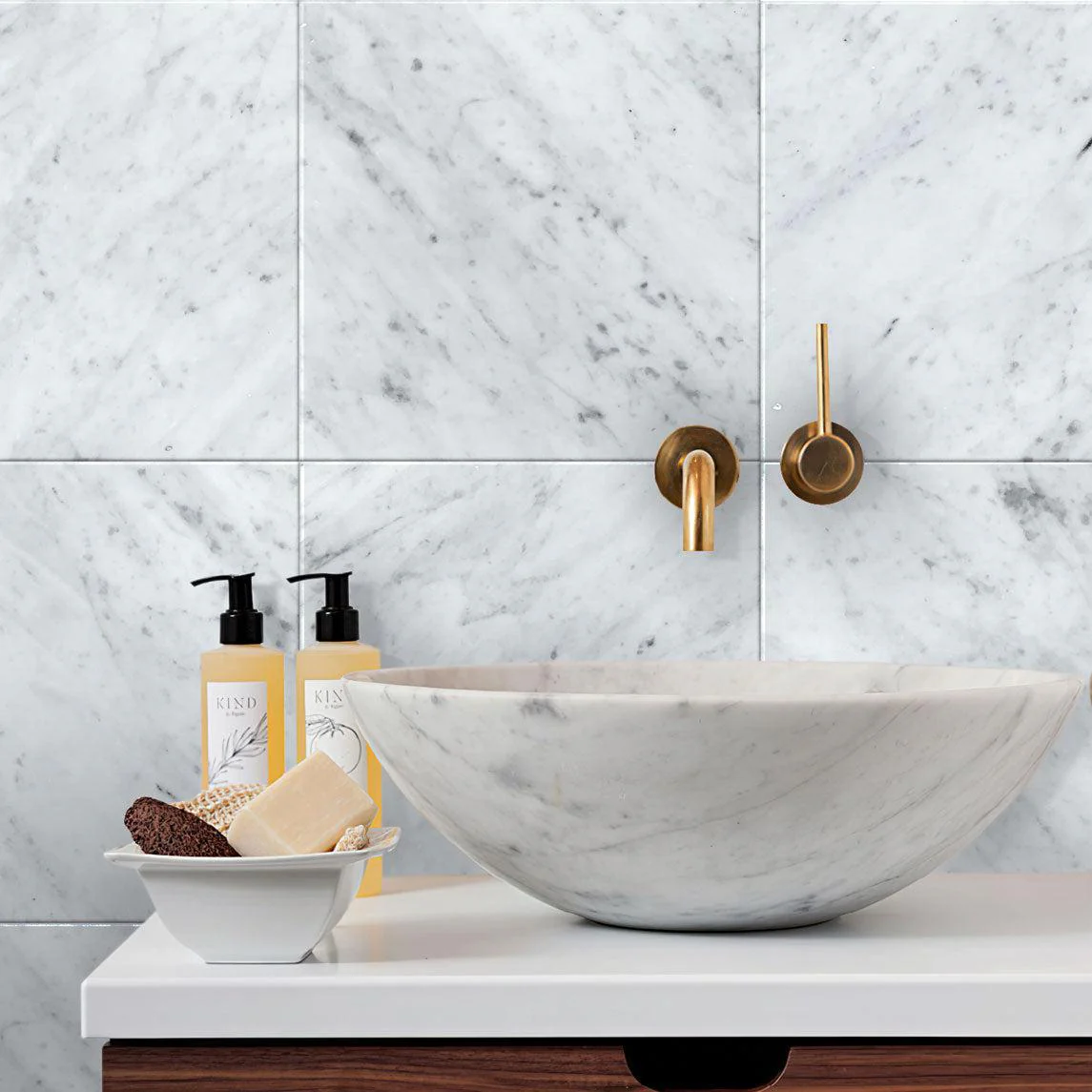 حمام برخام مصقول غير لامع Honed Marble