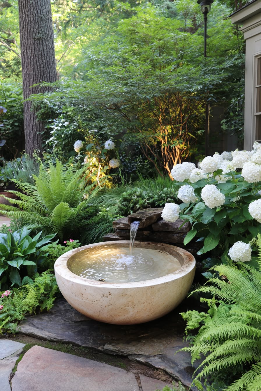 حوض نافورة من الحجر الجيري