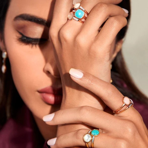 خاتم بحجرين من lamarquise