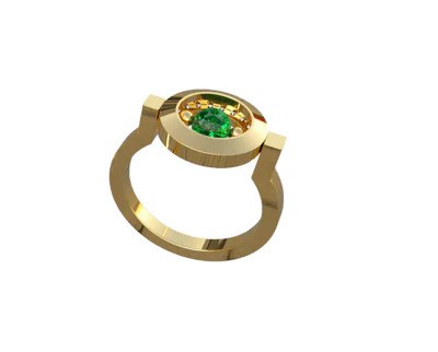خاتم حب الأم -اونيكس اخضر من Dalal Jewelry