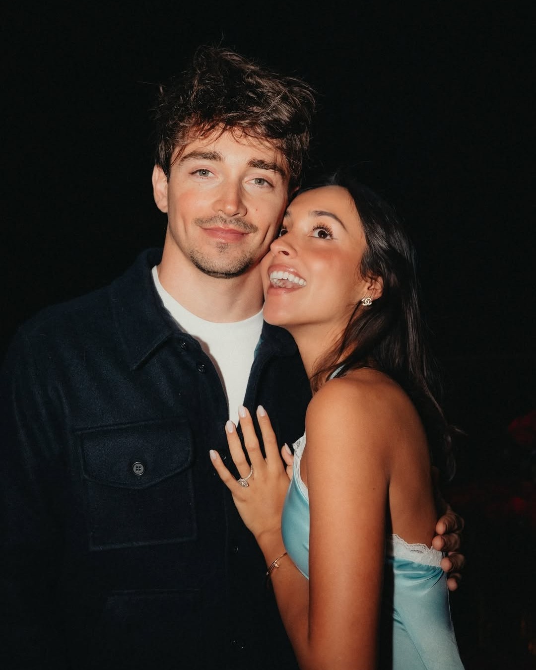 خاتم خطوبة شارل لوكلير Charles Leclerc وألكسندرا سانت ملو Alexandra Saint Mleux