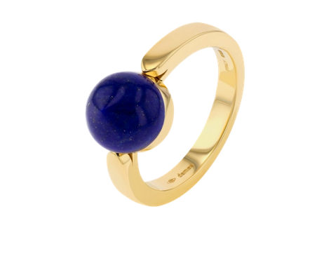 خاتم مرصع بحجر اللازورد الأزرق من  Damas