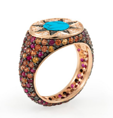 خاتم مرصع بحجر الياقوت من lateliernawbar