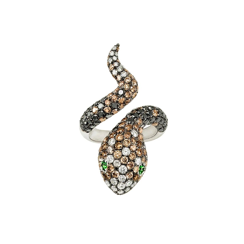 خاتم Black Diamond Snake من Stéfère