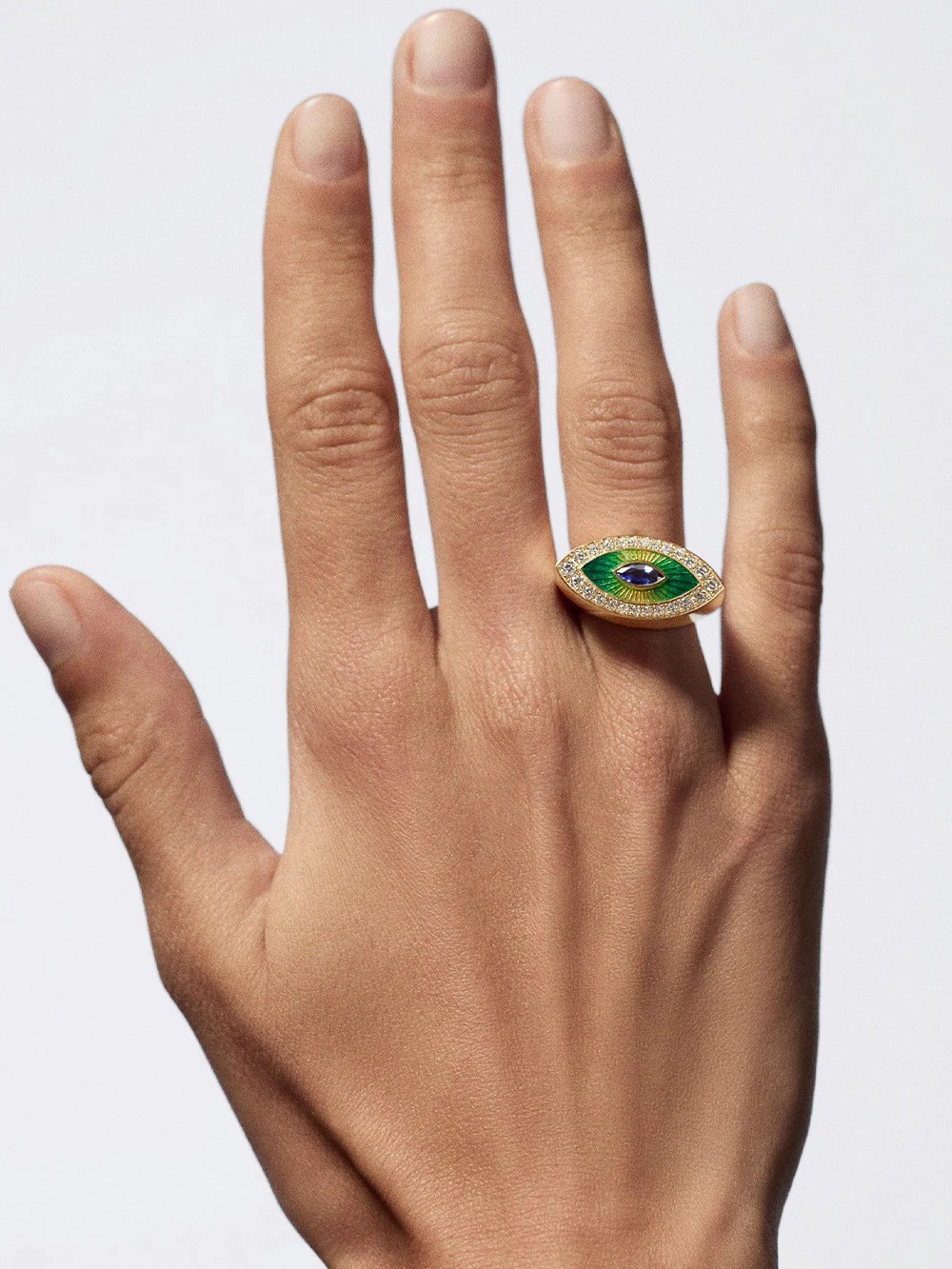 خاتم Evil Eye Metric Green من By Marie