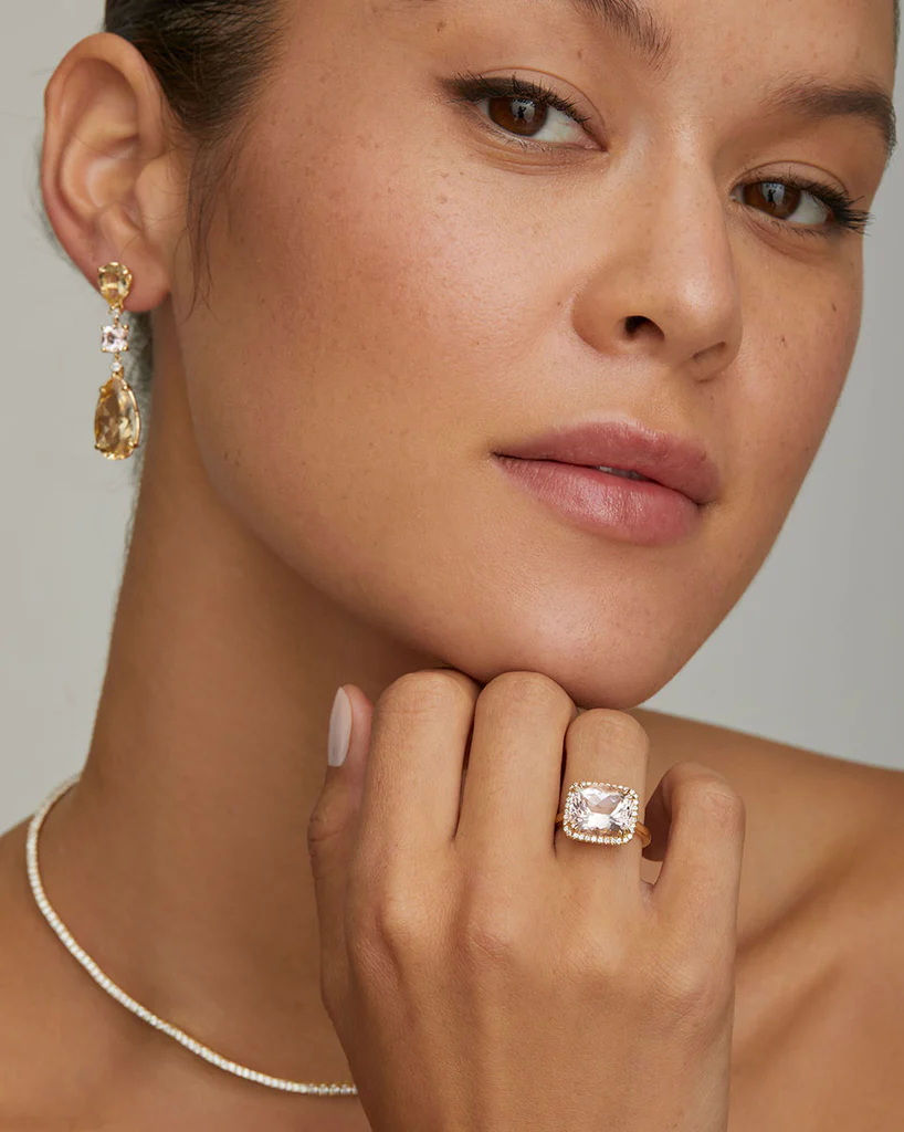 خاتم Morganite Cushion Cut