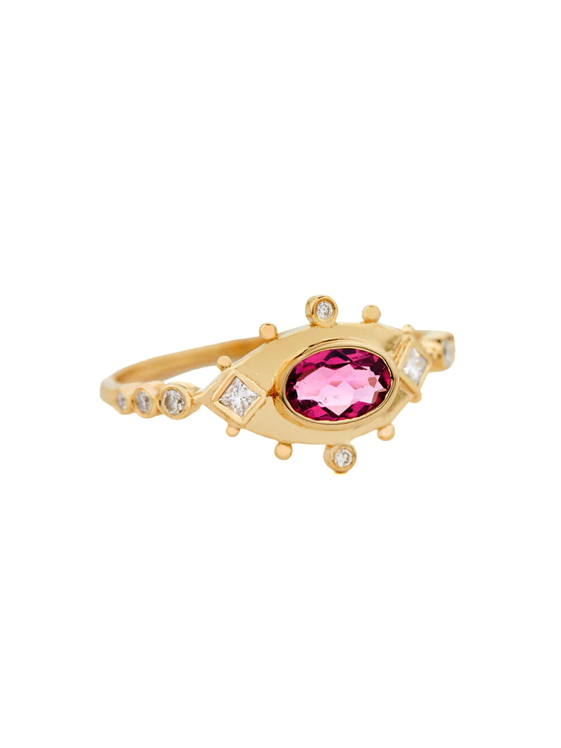 خاتم PINK TOURMALINE AND DIAMOND EYE من CELINE DAOUST