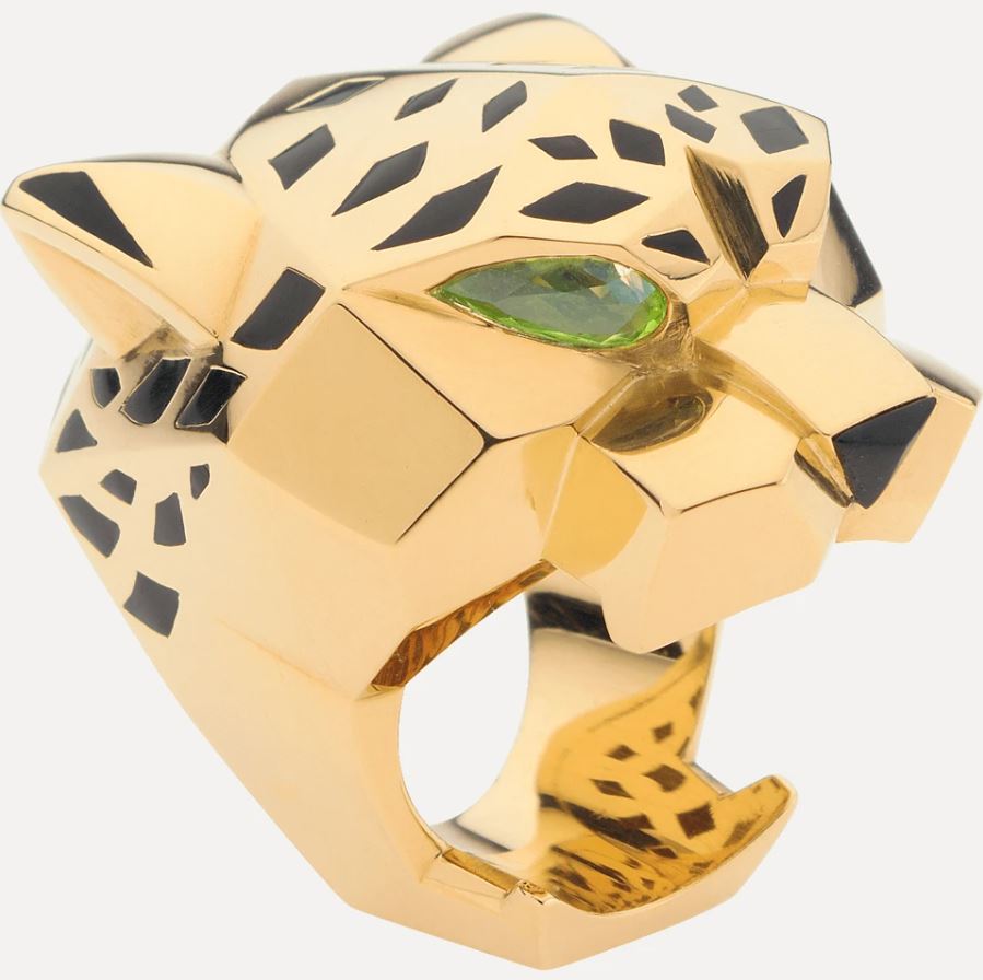 خاتم Panthère de Cartier المرصع بالزبرجد الأخضر (عيون الفهد)