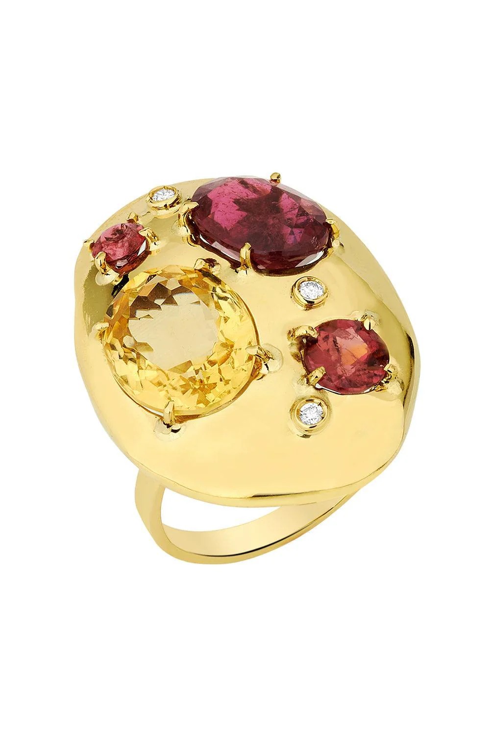 خاتم Rubellite Citrine Rocks من CAROL KAUFFMANN