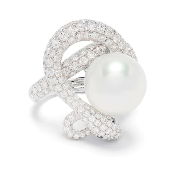خاتم White Diamond and South Sea Pearl من STÉFÈRE JEWELRY