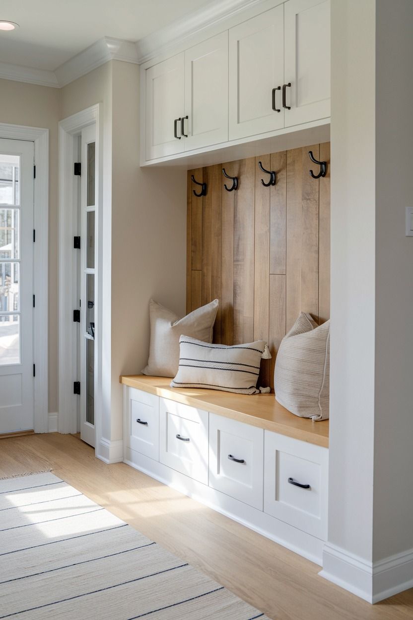 خيارات التخزين المغلقة هي أكثر فعالية للحفاظ على مظهر مدخل المنزل نظيفًا ومرتبًا