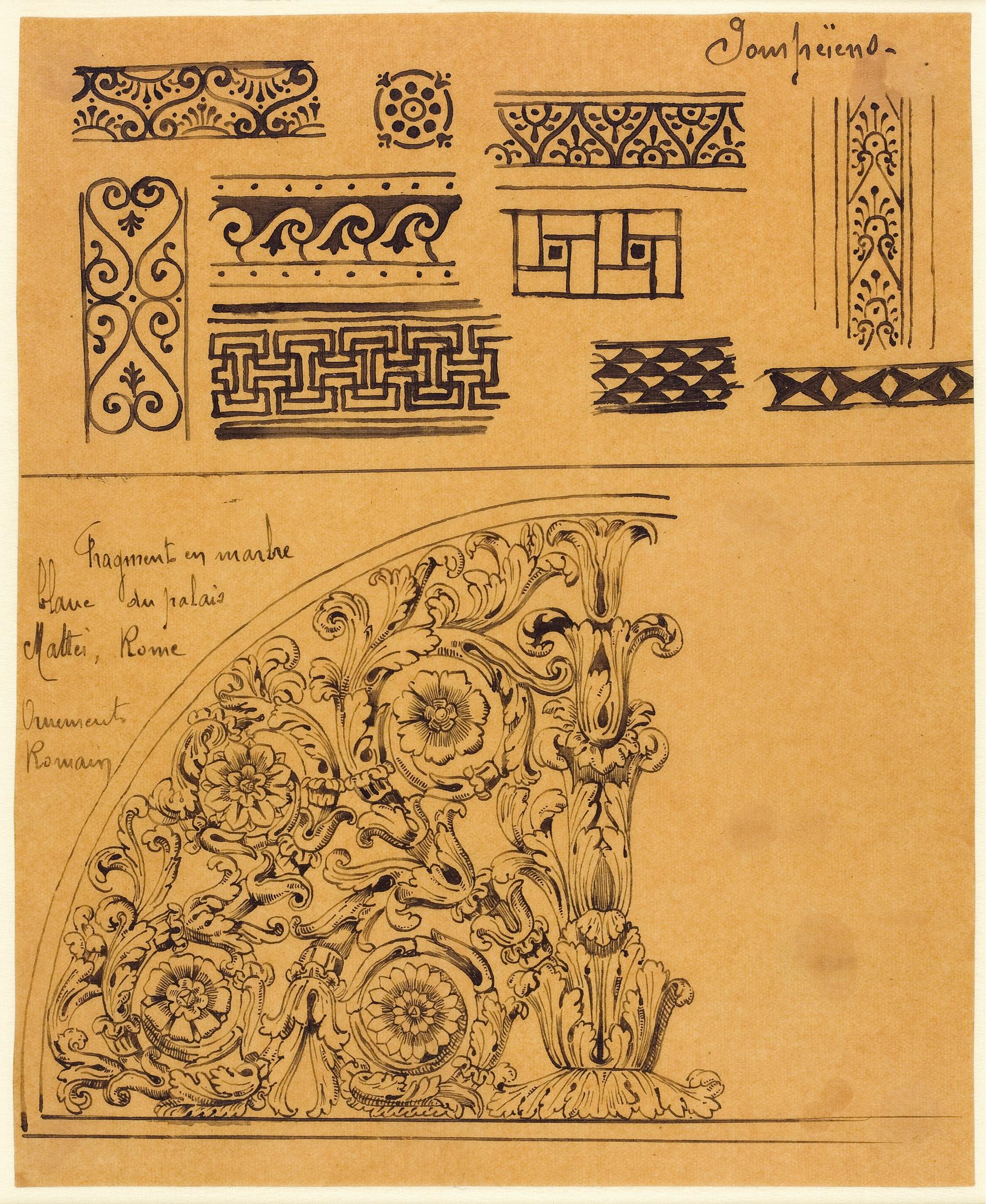 دراسات لنقوش زخرفية رومانية وبمبيّة. كارتييه باريس، 1910