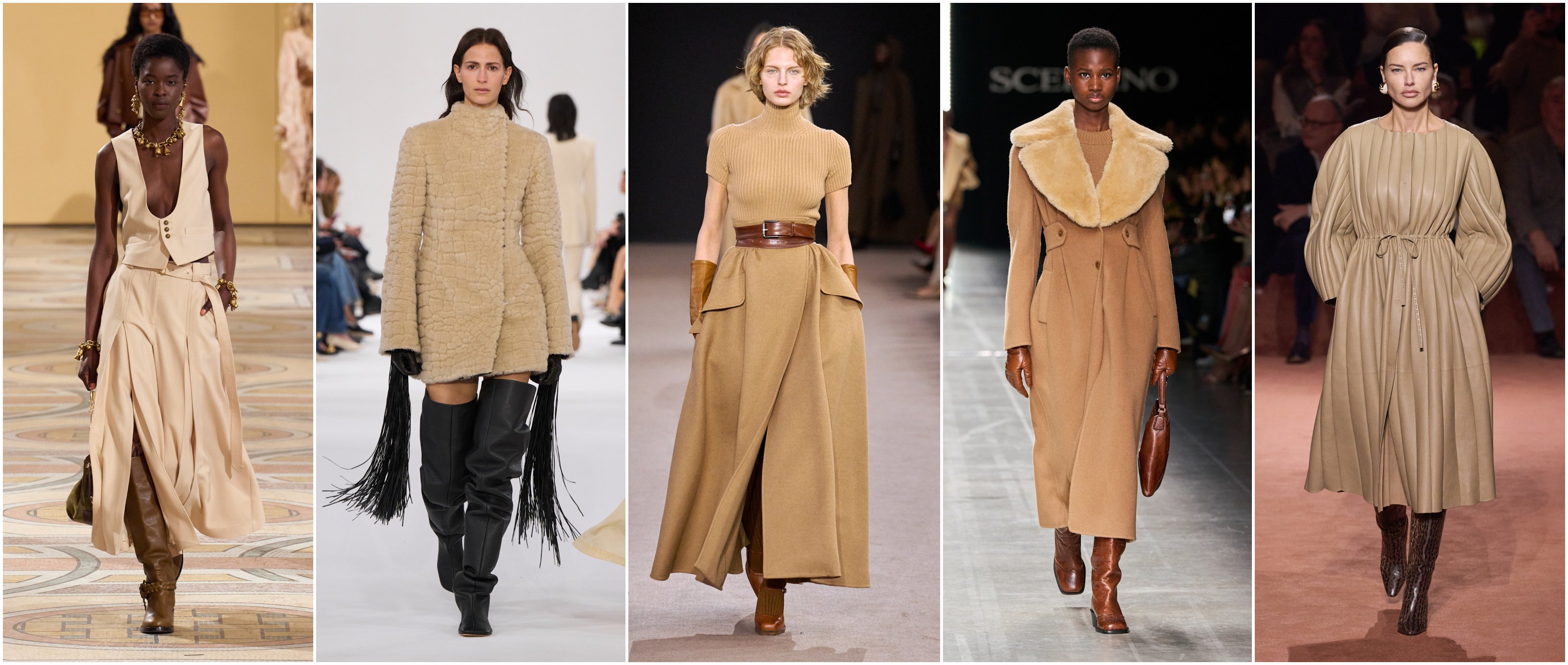 درجات اللون البيج من فندي، ارمانو شيرفينو، ماكس مارا، سبورتماكس، وزيمرمان