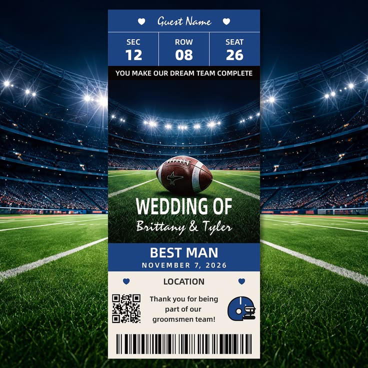 دعوات زفاف مخصصة على شكل تذاكر- الصورة من Pinterest