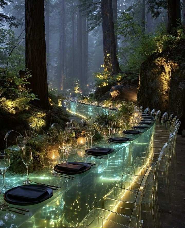 ديكور بالأخضر الطبيعي - الصورة من صفحة Glam Wedding Pages