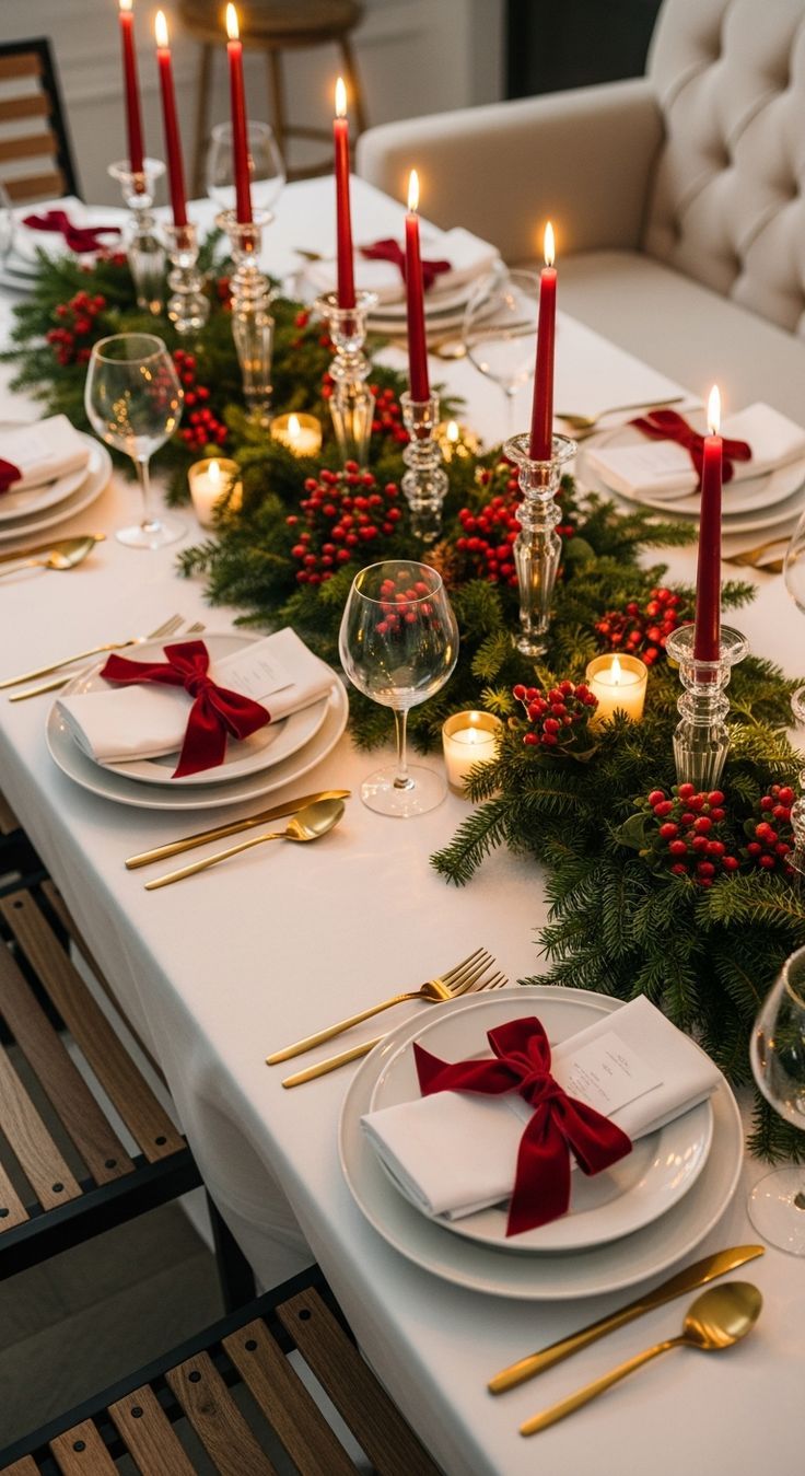 ديكورات طاولة طعام عزيمة رأس السنة هي طريقة لخلق أجواء احتفالية مليئة بالبهجة والأناقة