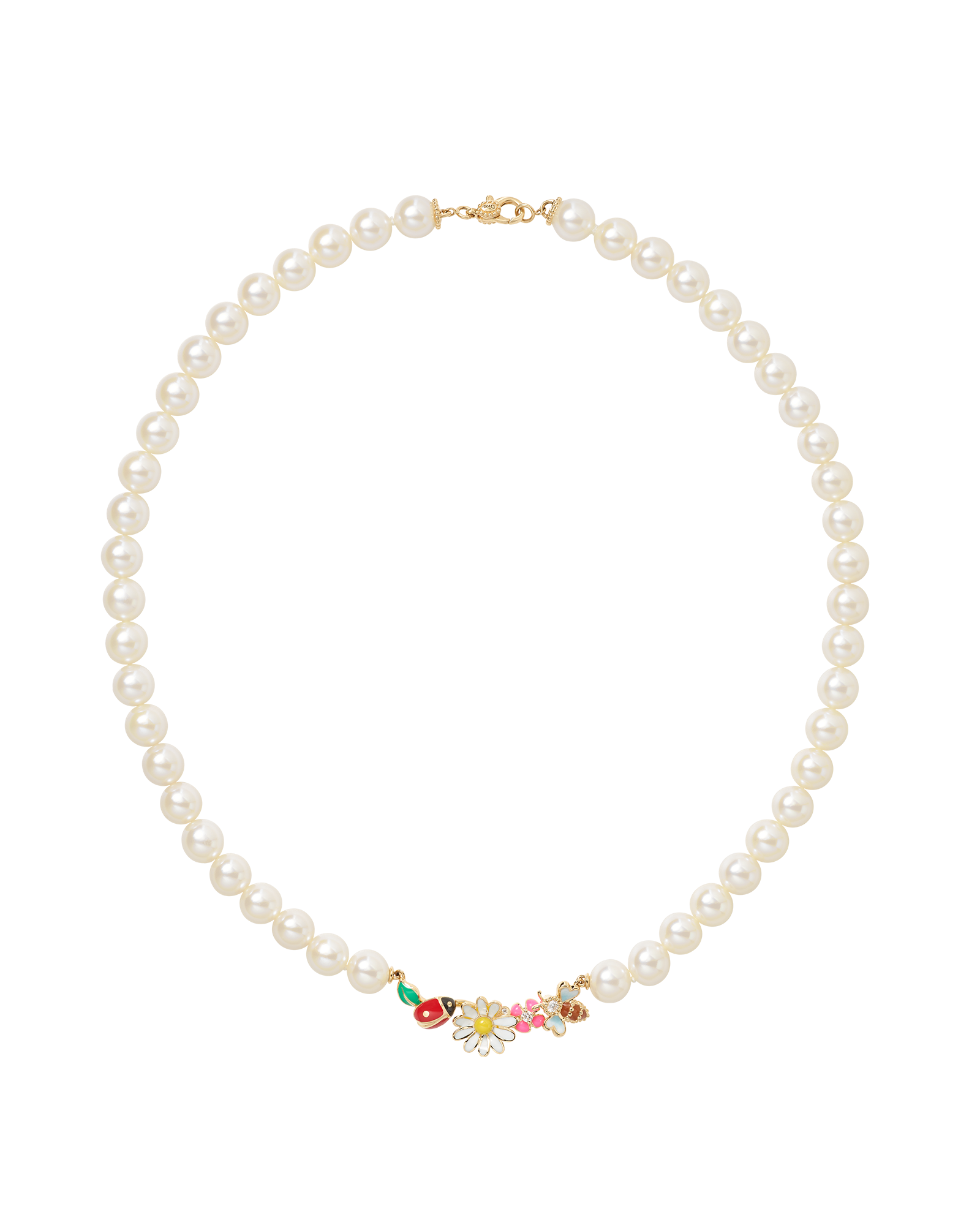 قلادة  "DIORETTE" من الذهب الأصفر، ألماس، الطلاء، ولآلئ المياه العذبة