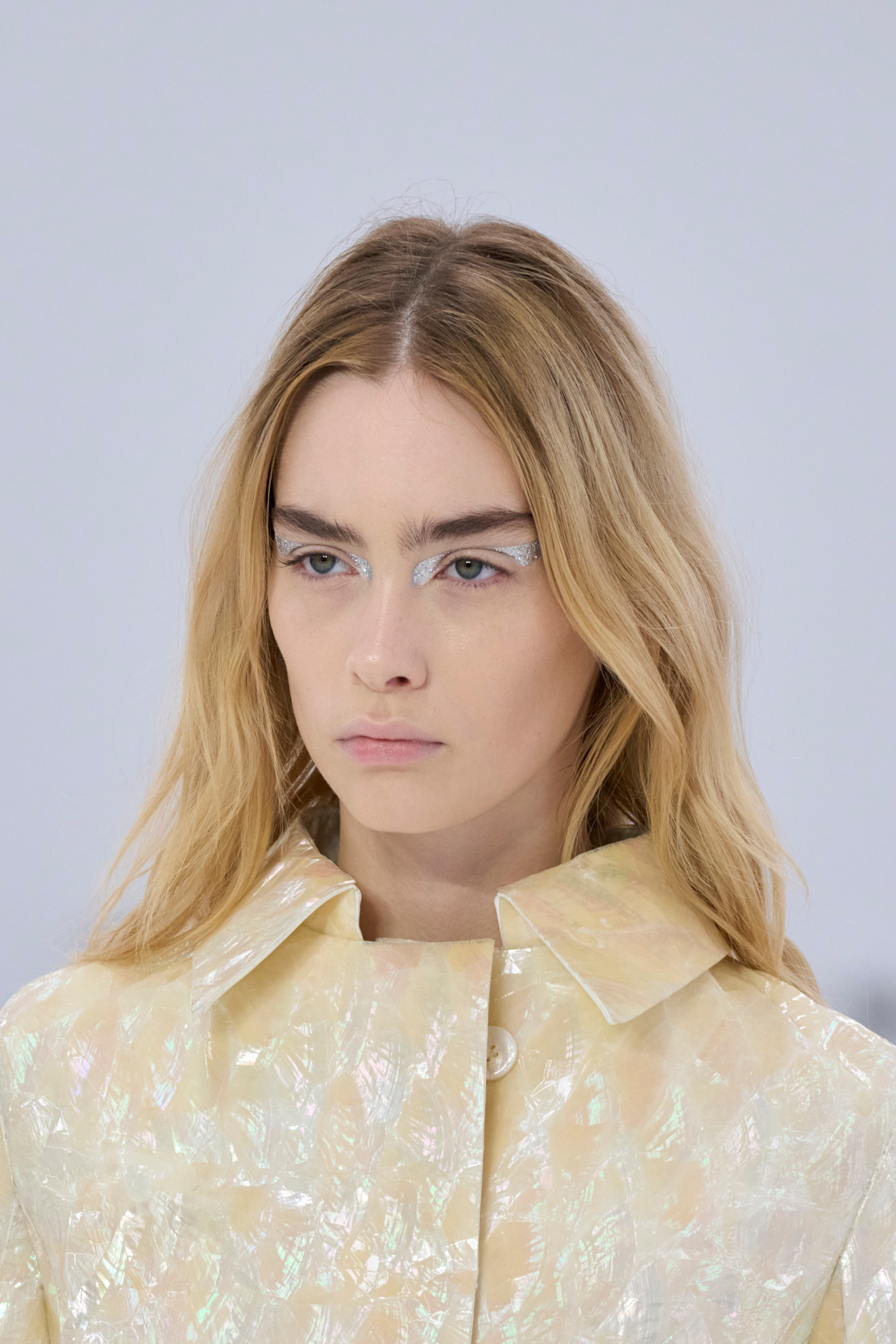 رسمات الآيلاينر الفضي العريض والبراق من دار Loewe