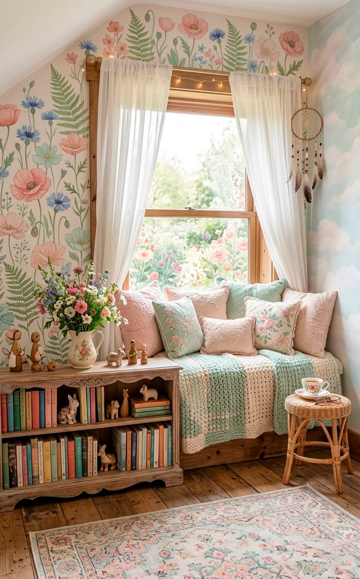 ركن قراءة بلمسات ربيعية