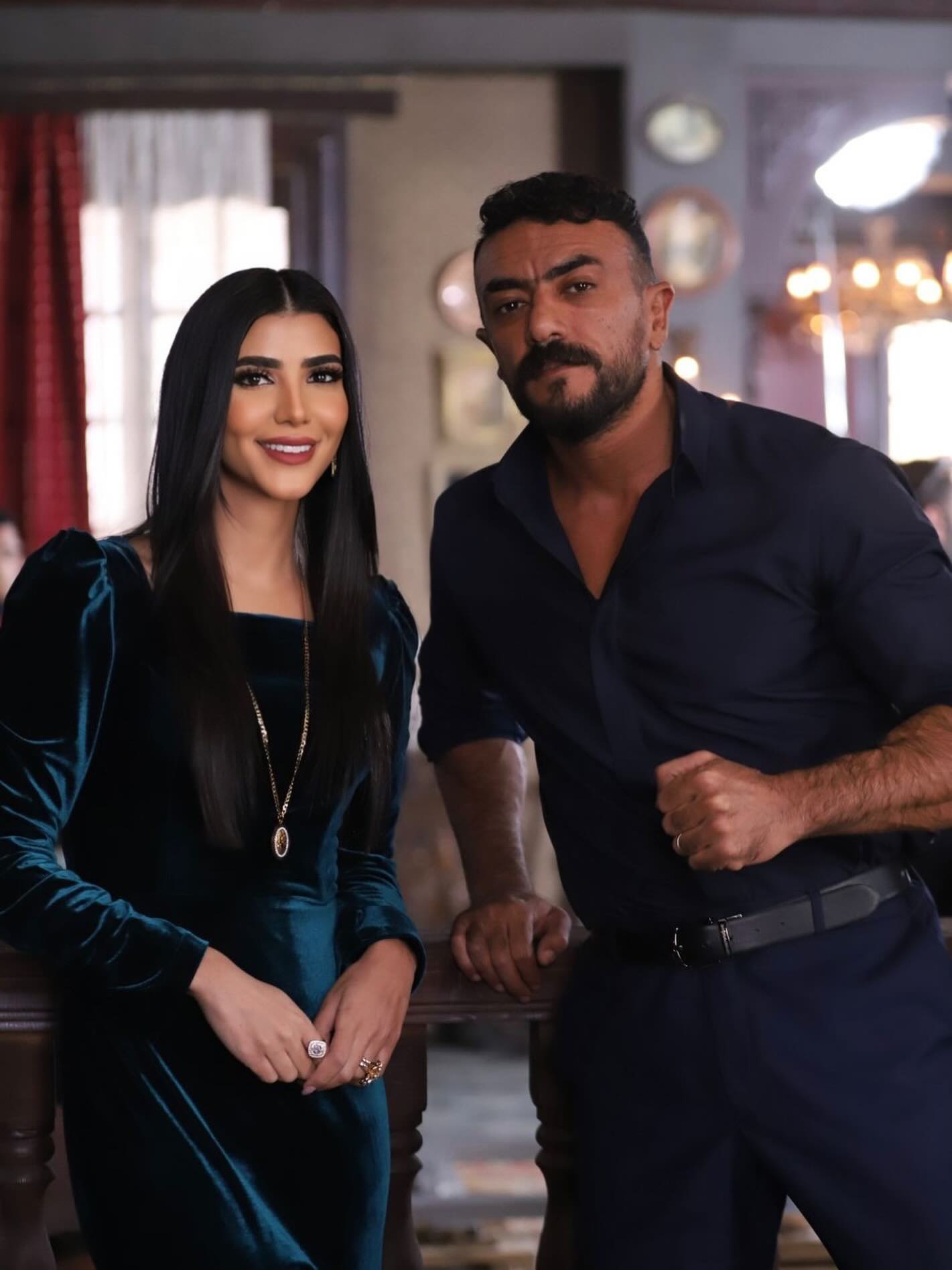 ريم سامي إحدى بطلات مسلسل علي كلاي مع أحمد العوضي