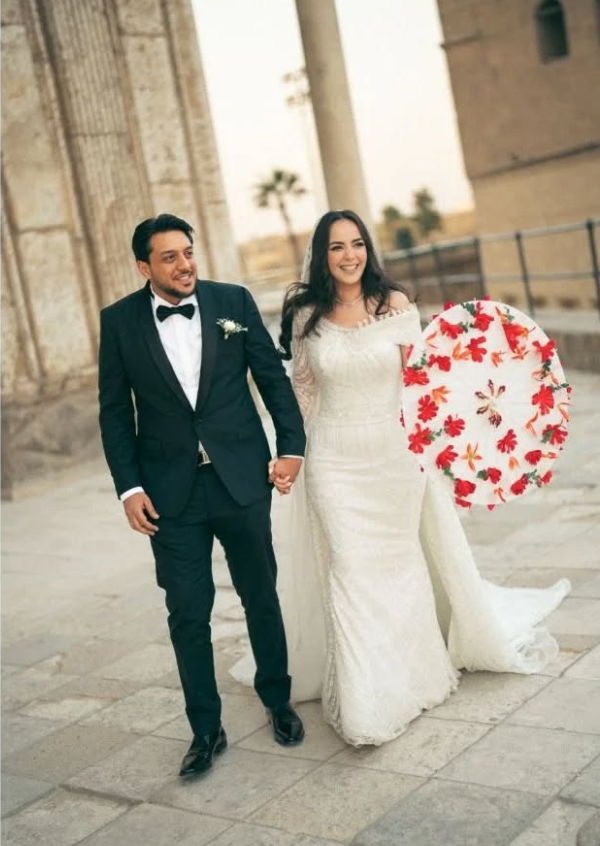 سارة درزاوي في يوم زفافها