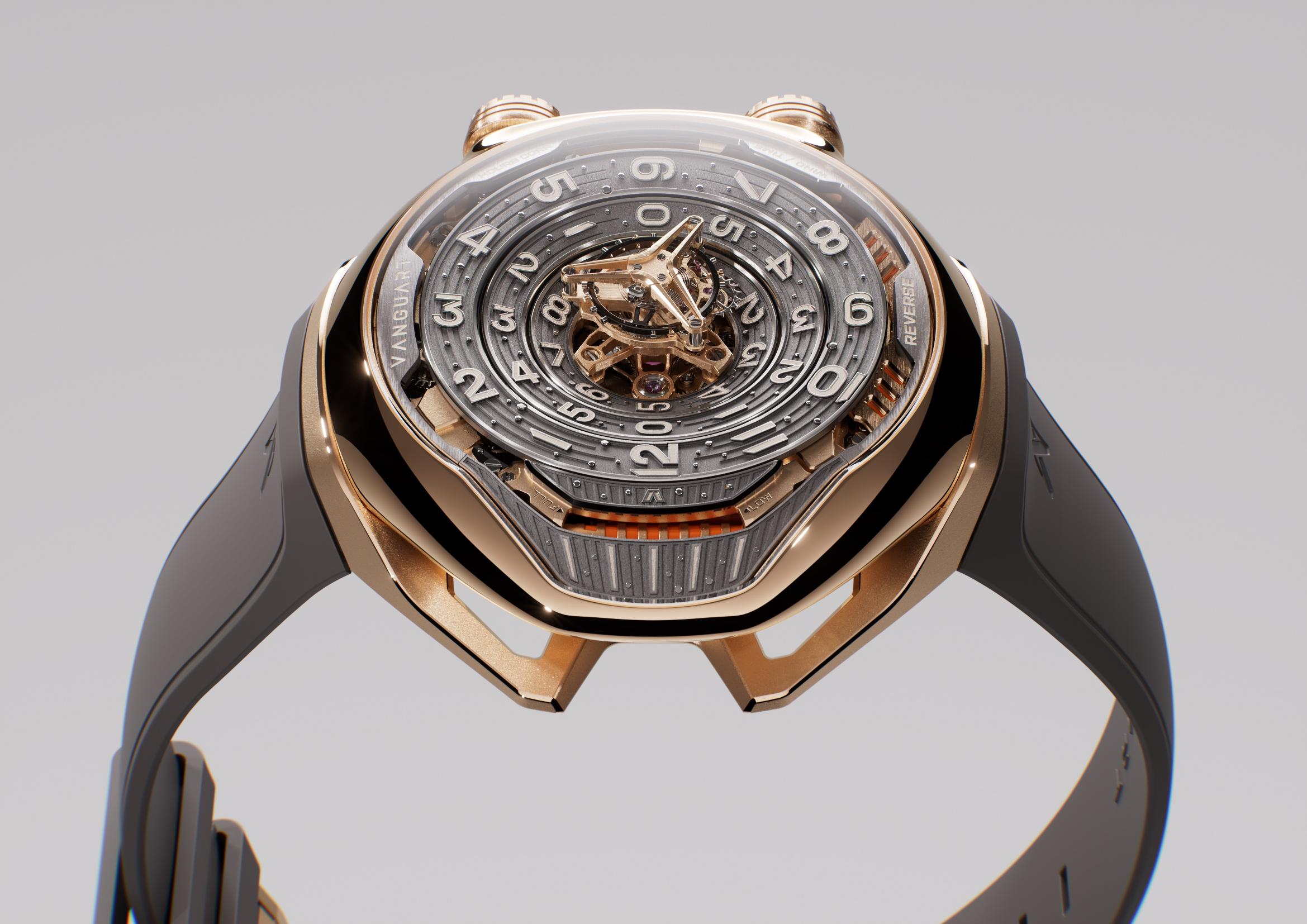 ساعة بلاك هول بالذهب الوردي