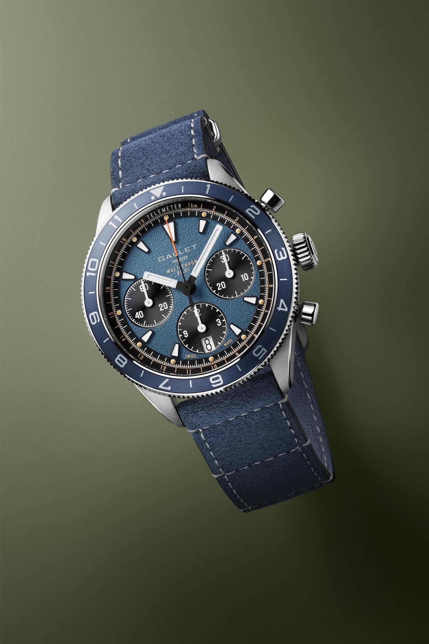 ساعة Multichron Pilot Chronograph 42 من Gallet