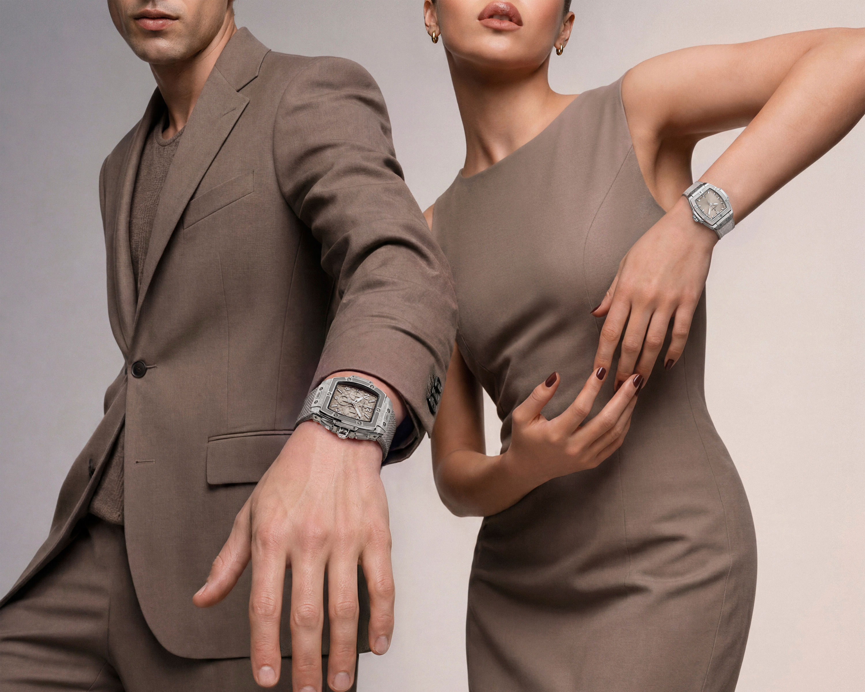 ساعة Spirit of Big Bang Essential Taupe هندسة جريئة