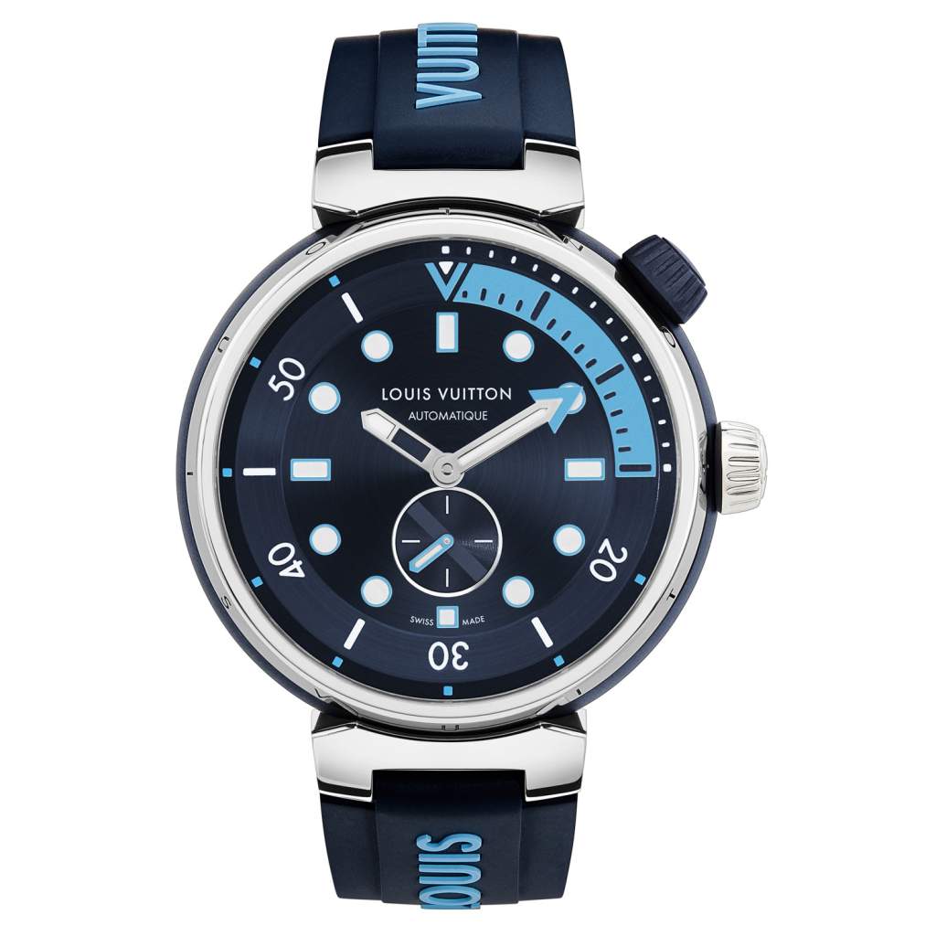 ساعة Tambour Street Diver Skyline Blue من علامة لويس فويتون Louis Vuitton