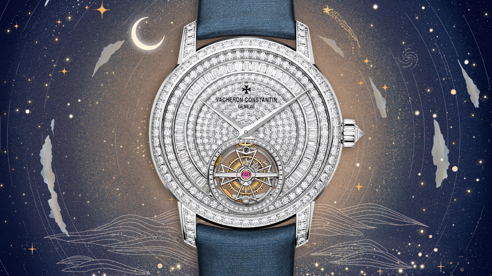 Traditionnelle Tourbillon jewellery18K white gold _Engraver