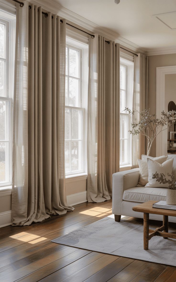 ستائر بألوان محايدة