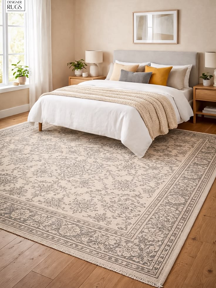سجادة أنيقة تزين أرضيات غرفة النوم
