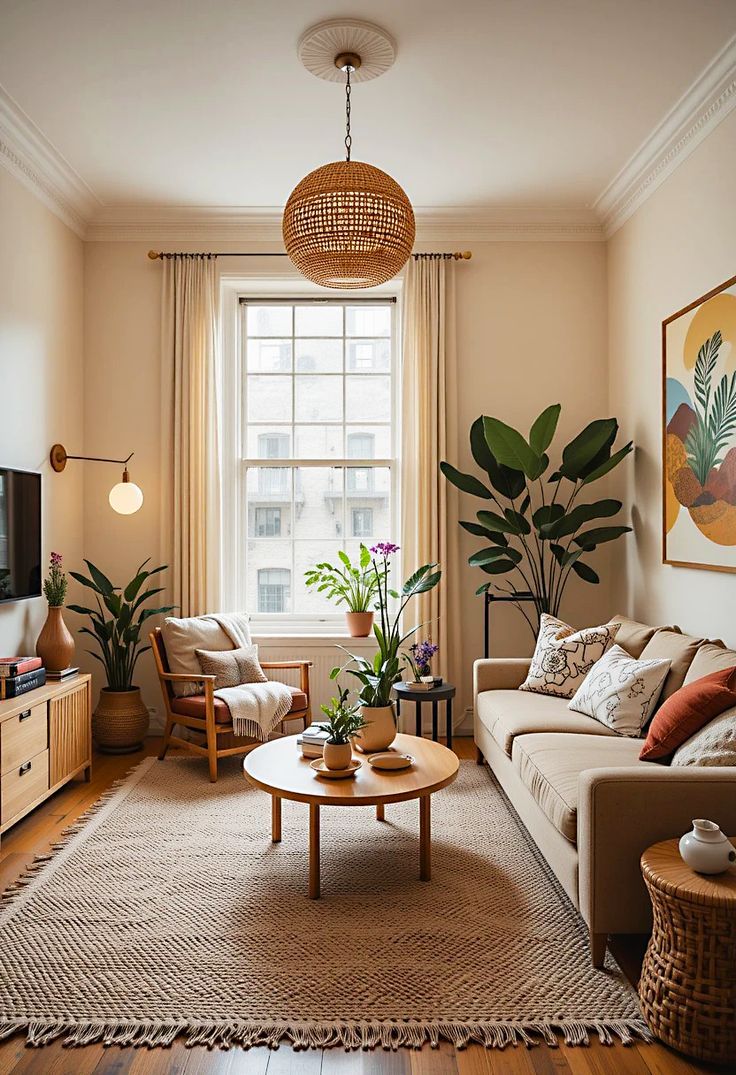 سجادة أنيقة مناسبة لحجم غرفة المعيشة ومتناسقة مع قطع الأثاث