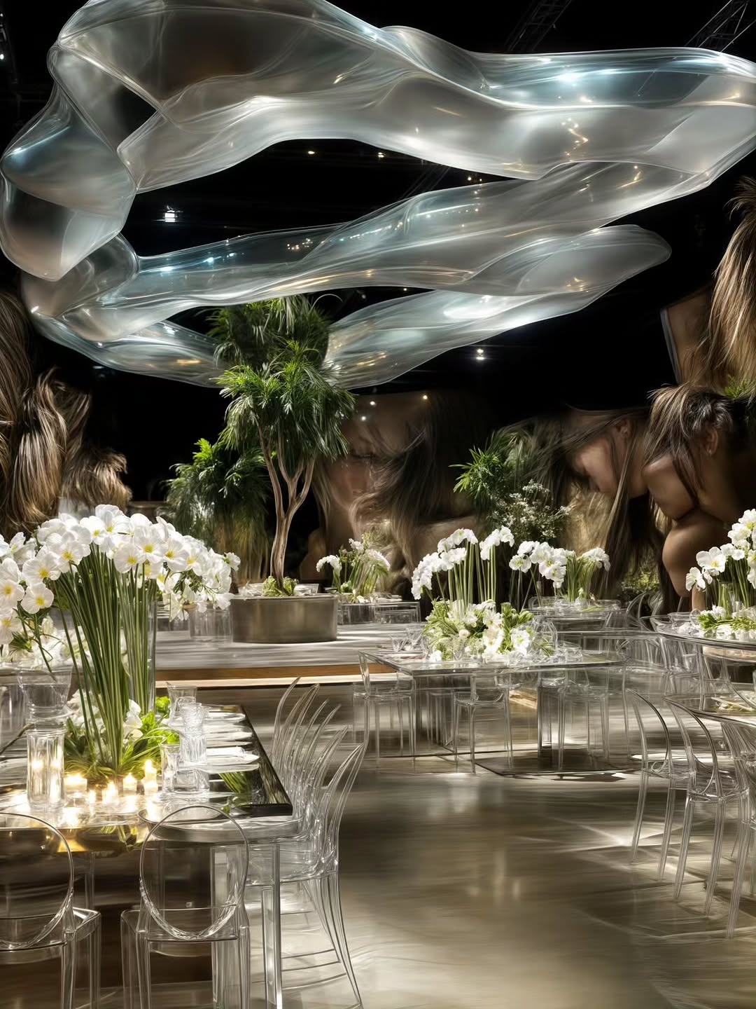 سقف بالأمواج الضوئية- الصورة من صفحة sasha_eventdesign