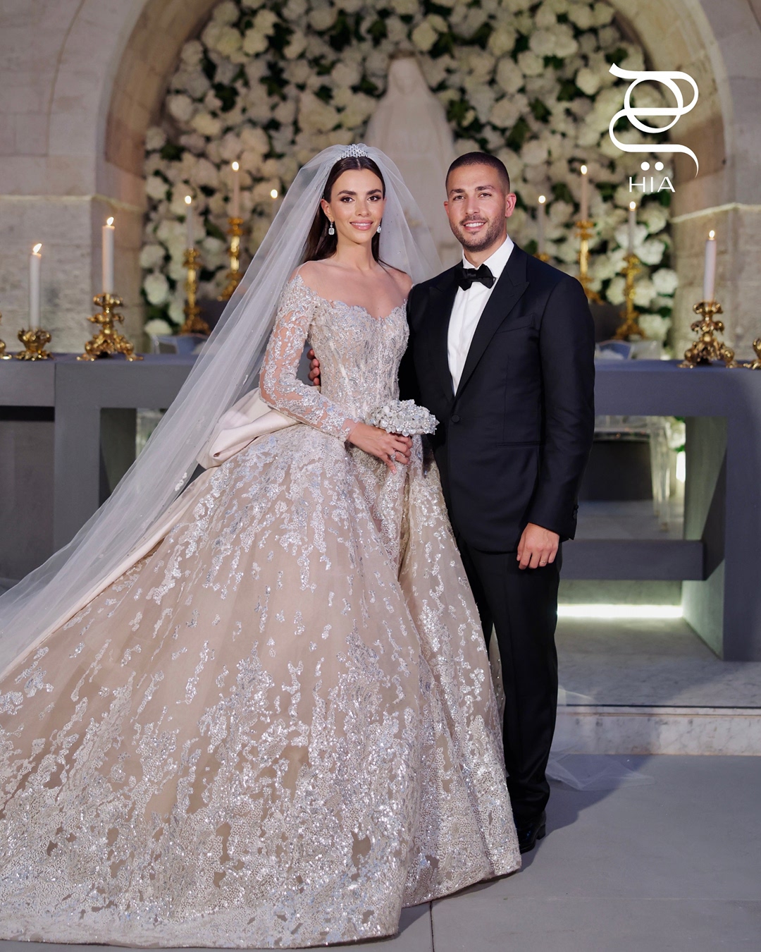 سيليو مع عروسته في يوم الزفاف