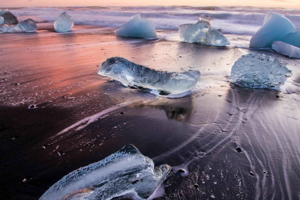 شاطئ جوكولسارلون Jokulsarlon Beach، أيسلندا