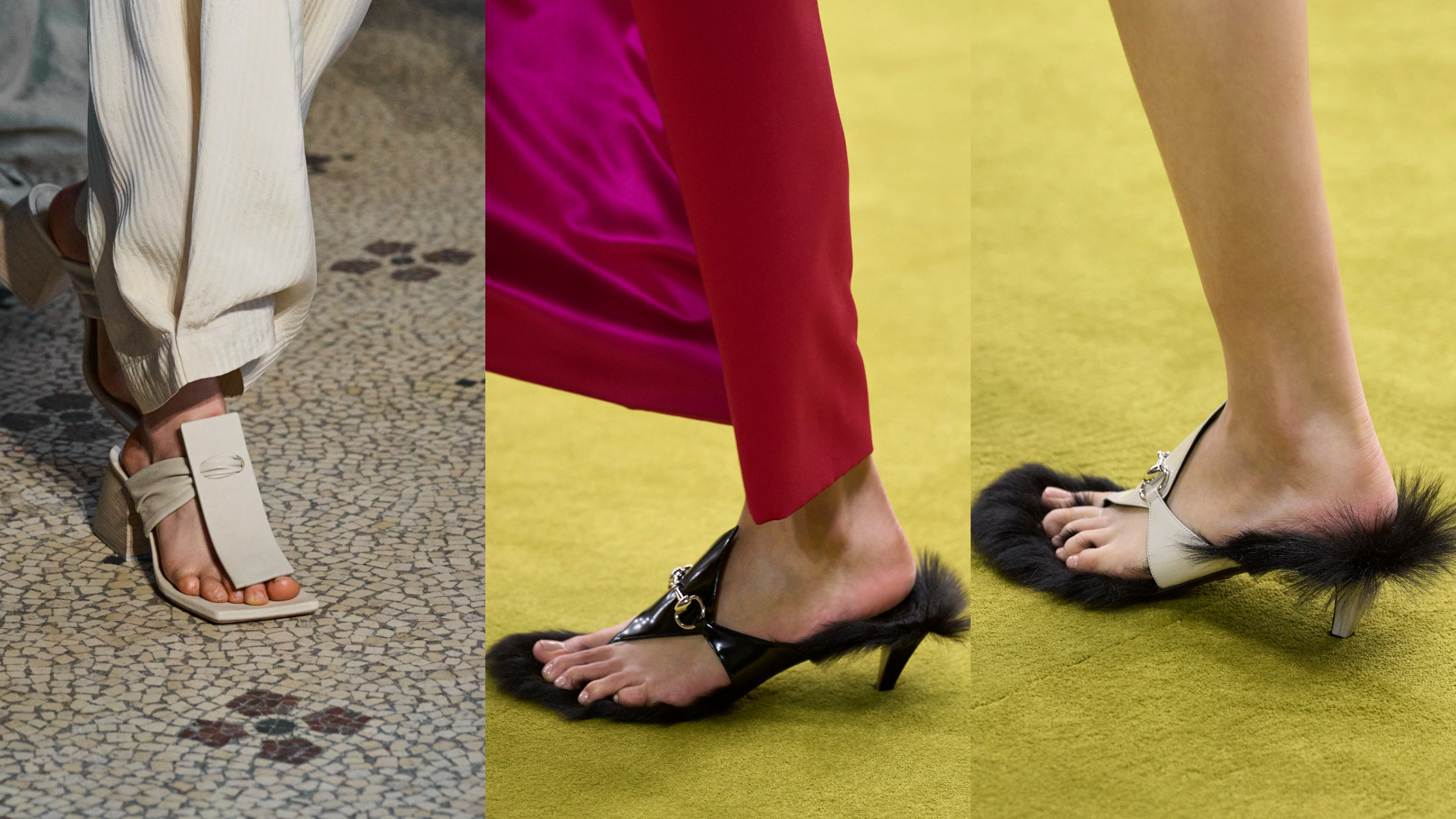 صنادل رفيعة ذات الإصبع من Gucci وUma Wang