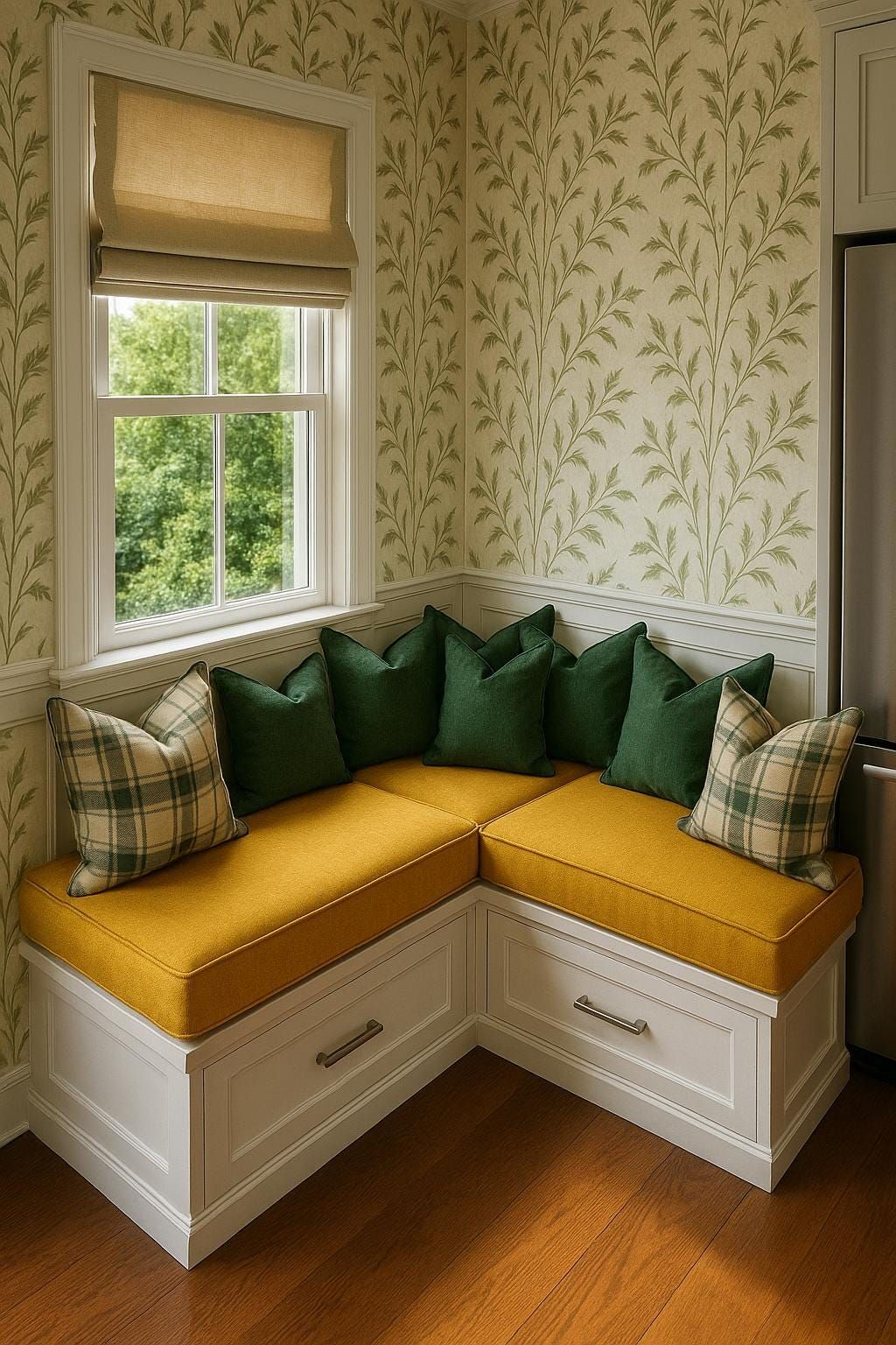 عادةً ما يكون مقعد البانكويت مزودة بوسائد وبطانة ناعمة