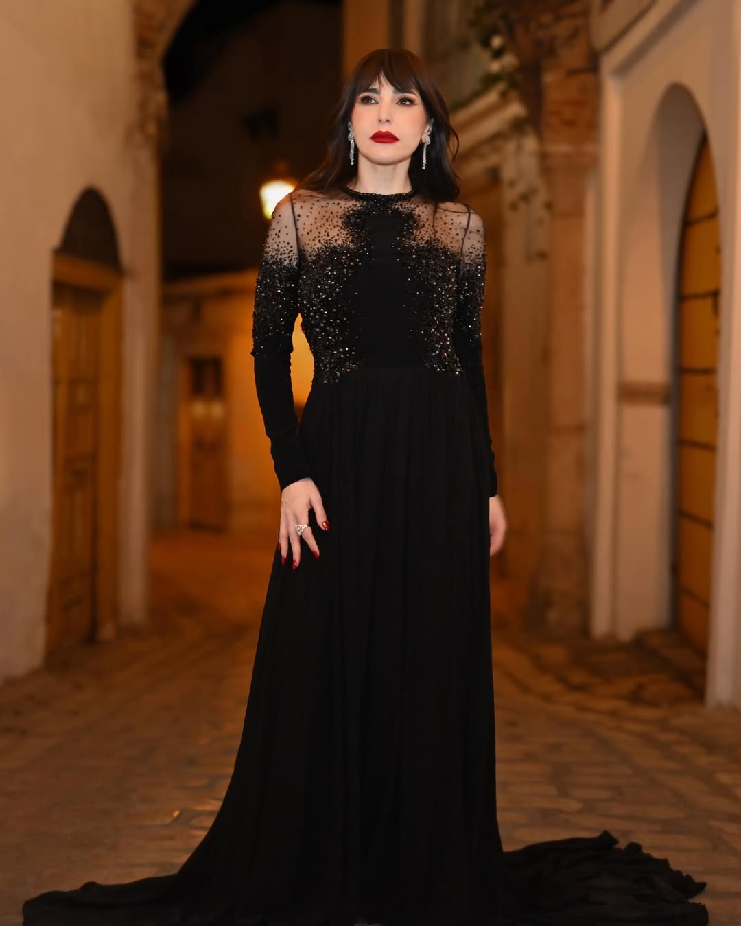 عبير نعمة بإطلالة راقية بالفستان الأسود