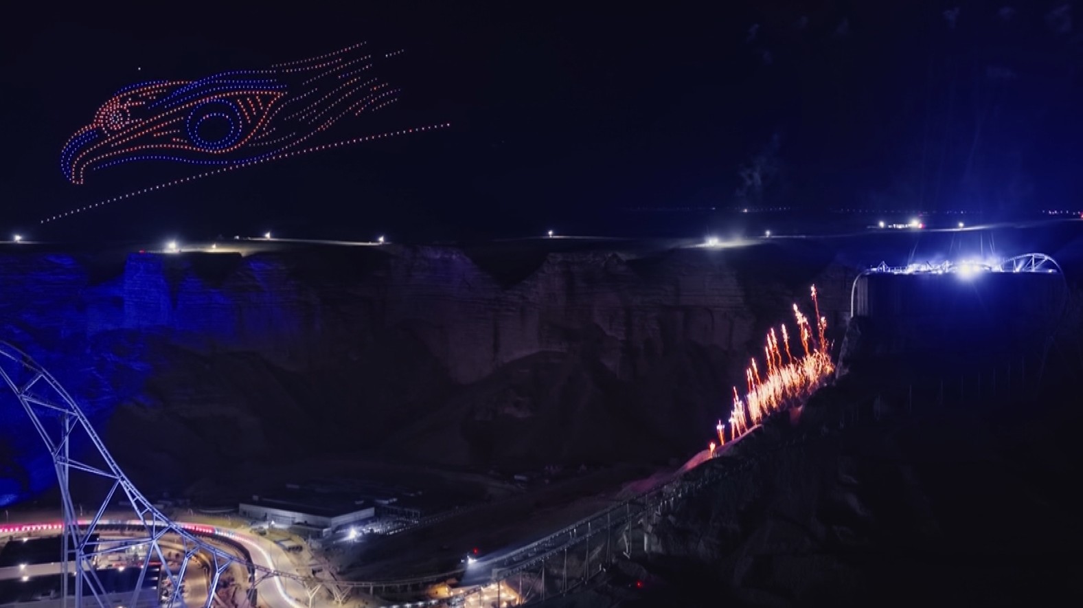 عرص بصري مذهل في سماء القدية