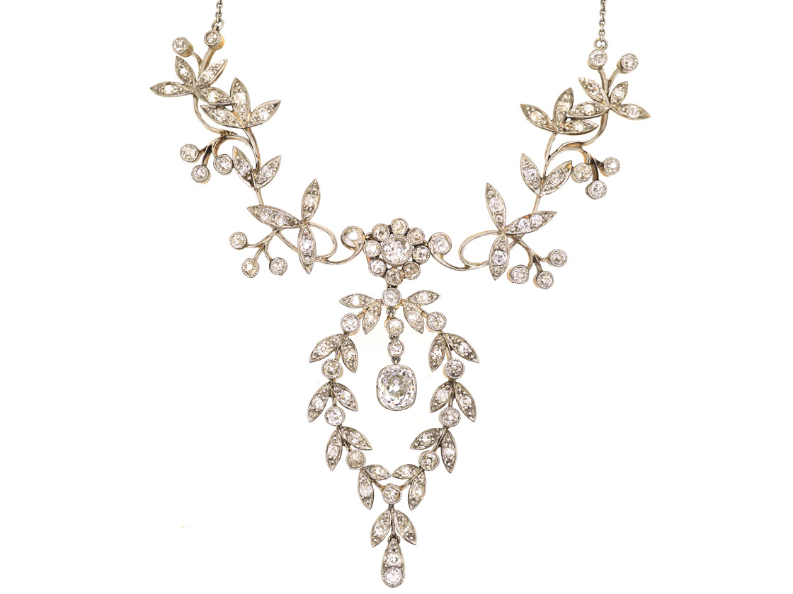 عقد بلاتين Edwardian من Antique Jewellery Company