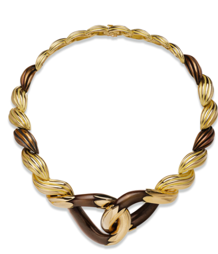 عقد من البرونز والذهب المضفر من دار شوميه Chaumet