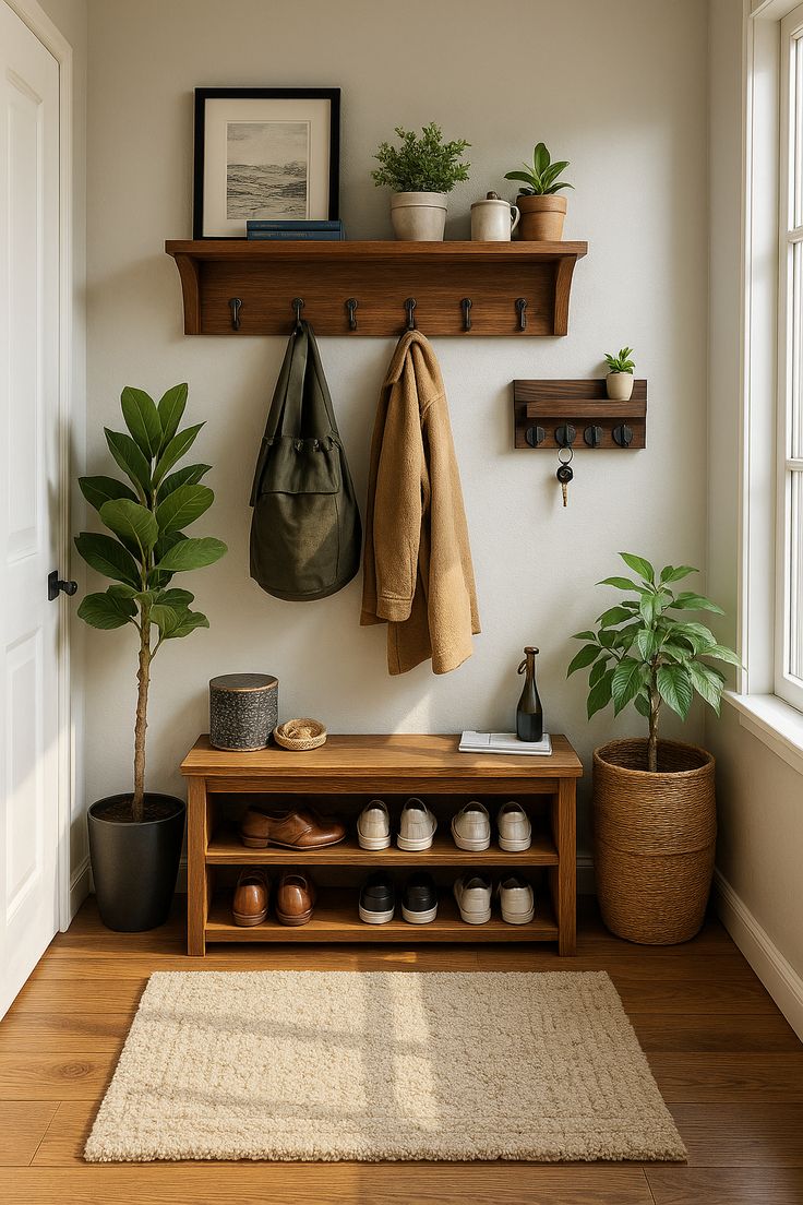 علاقات الحائط والمفاتيح في مدخل المنزل