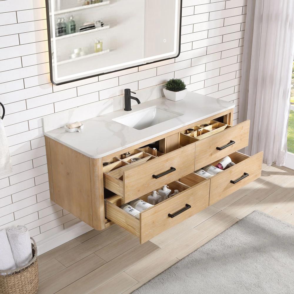 عند اختيار الأحواض المعلقة للحمام، من المهم أن تكون محتوية على خزائن أو أدراج مدمجة