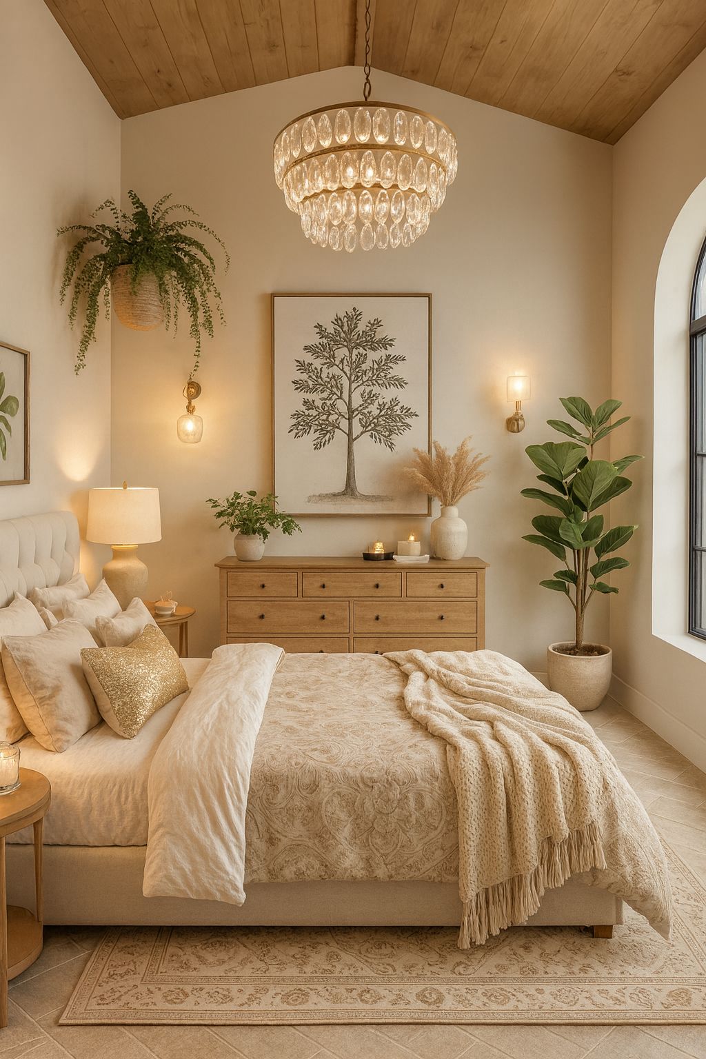 غرفة ضيوف مريحة ومرتبة