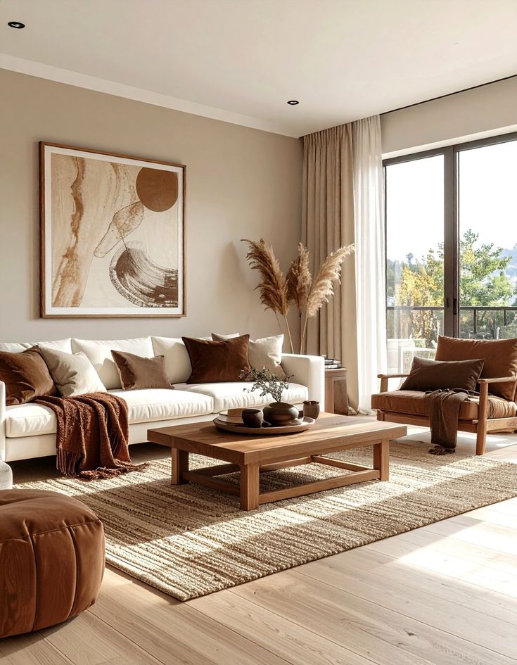 غرفة معيشة متوازنة التصميم