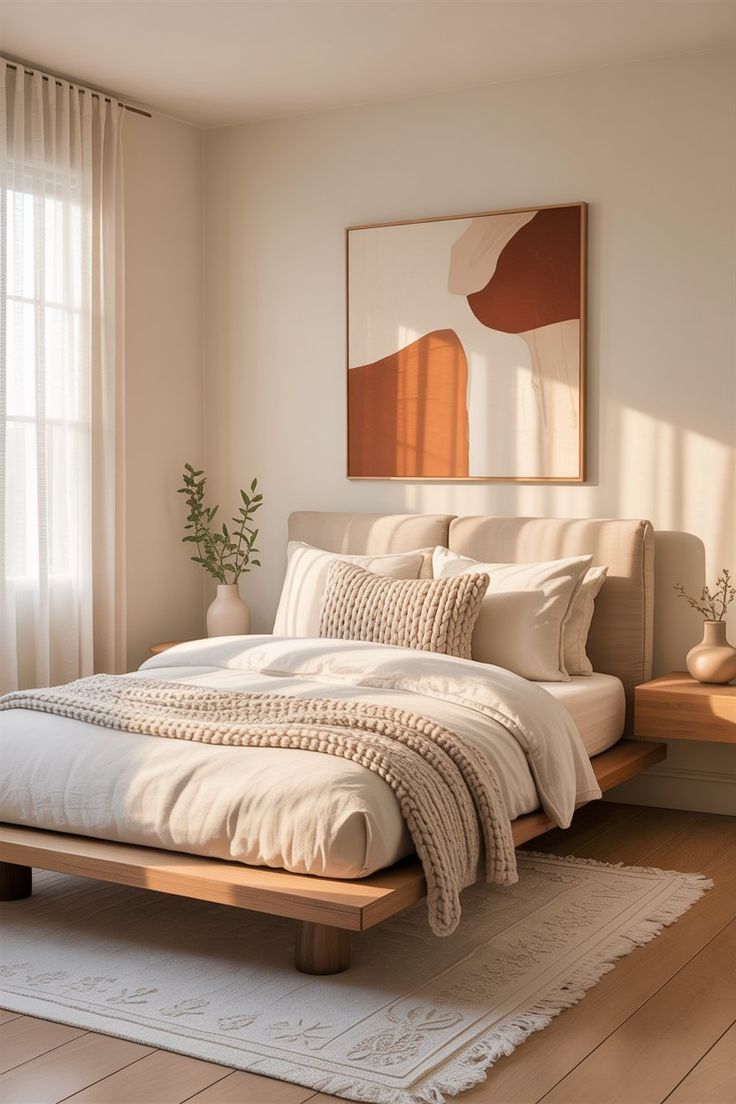 غرفة نوم بسيطة وأنيقة التصميم