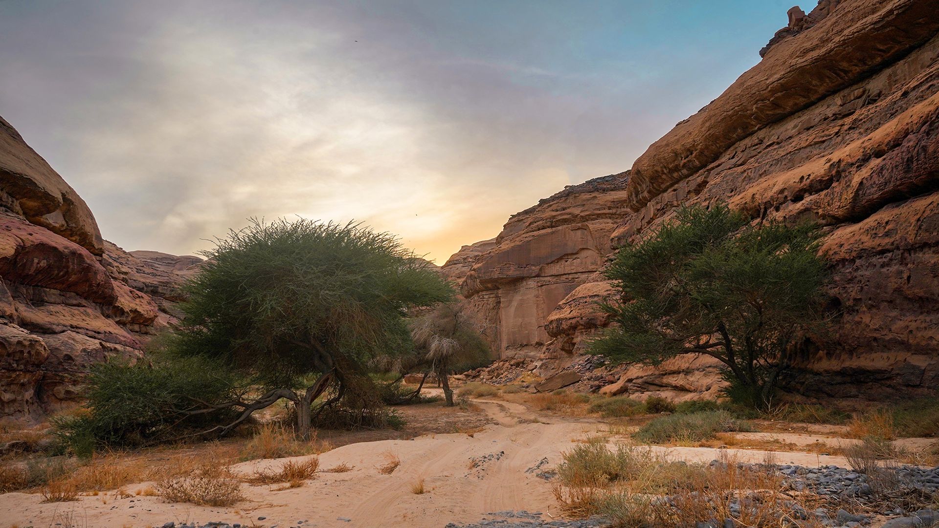 غروب الشمس بين الأودية يمنحكم شعورا لا يوصف